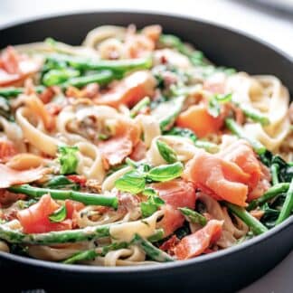 Pasta met gerookte zalm