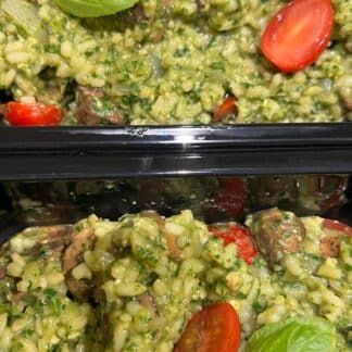 Champignonrisotto met spinazie-walnootpesto